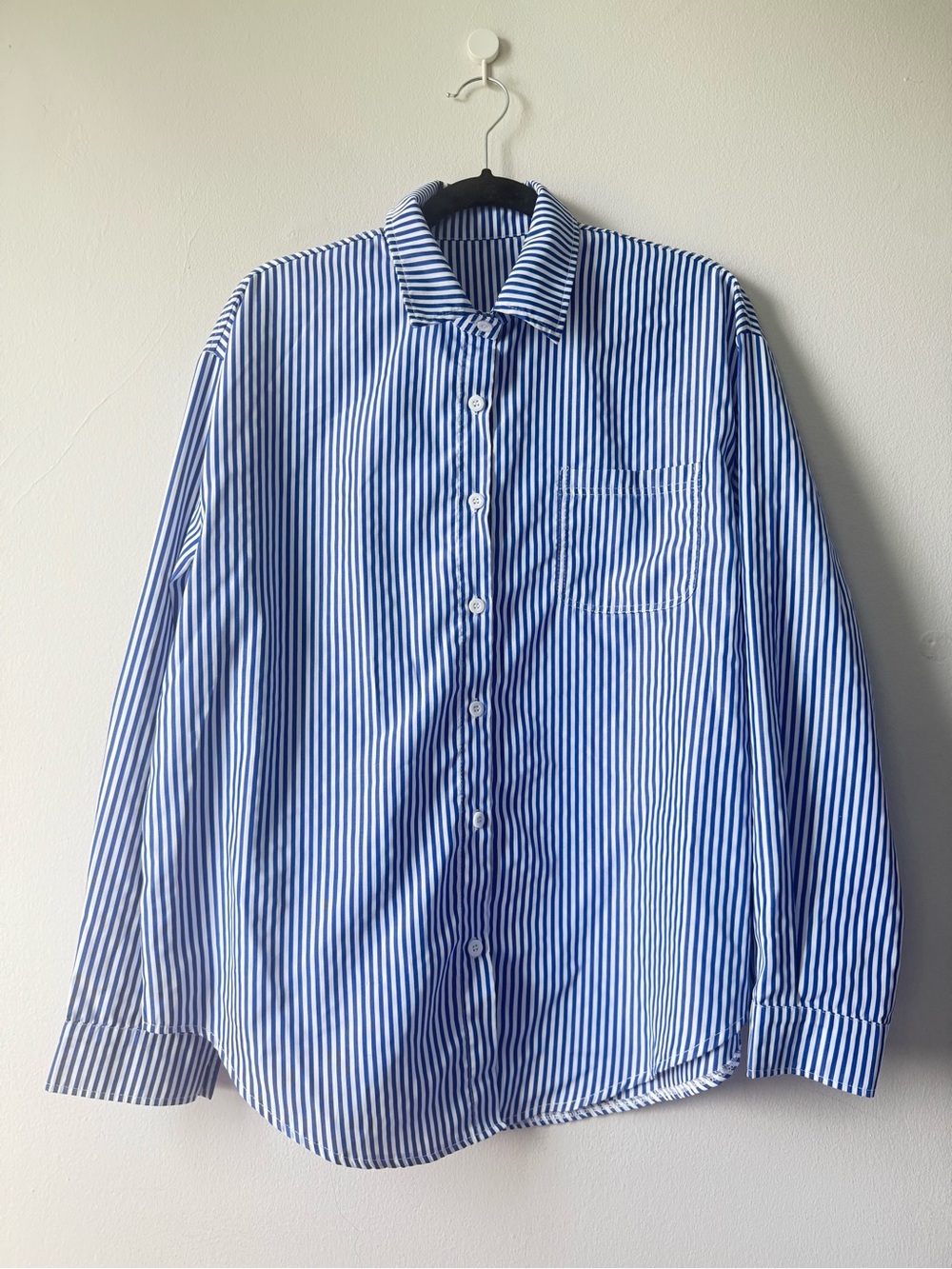 PTP 24 - Blue and White Vertical Stripe Button-Down Shirt